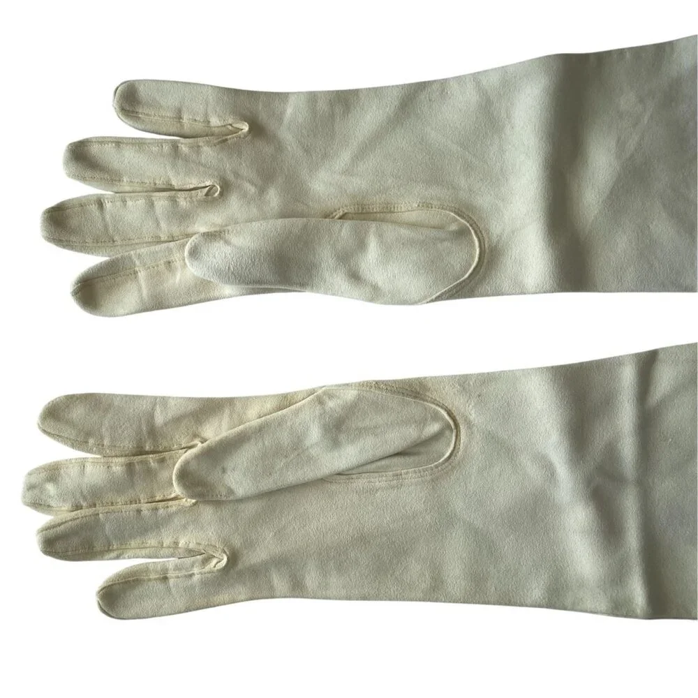 Vintage 1960's Kislav Marshall Fields Soft Off White Opera Gloves